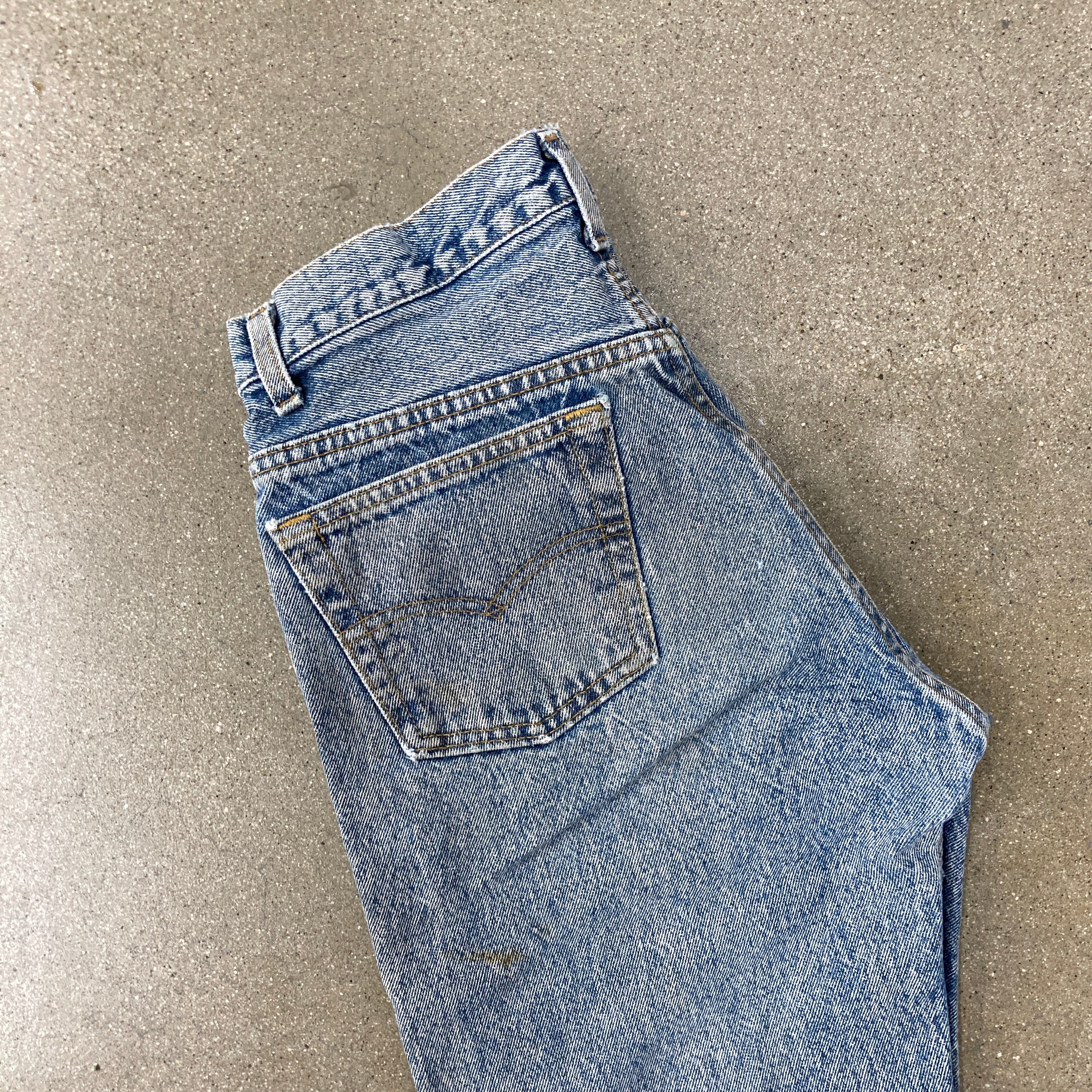 1980s 26x32 Stained Acid Wash Levi's 501s