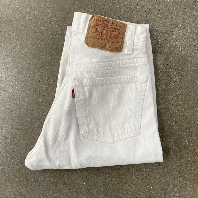 1989 25x25 DIY Mickey Mouse Levi's 501-0651 White Jeans