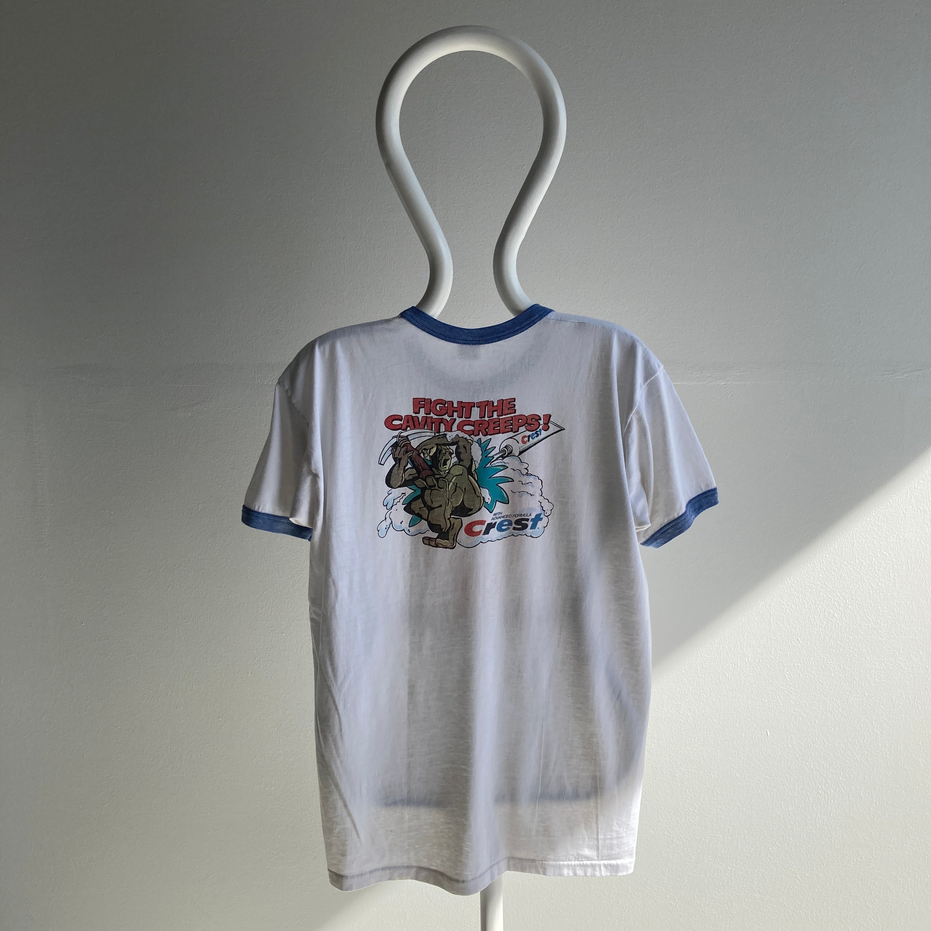 1970s Crest Toothpaste Ring T-Shirt by Velva Sheen - Front + Back