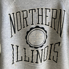 1980s Beat Up Northern Illinois Tattered and Stained Sweatshirt by Artex