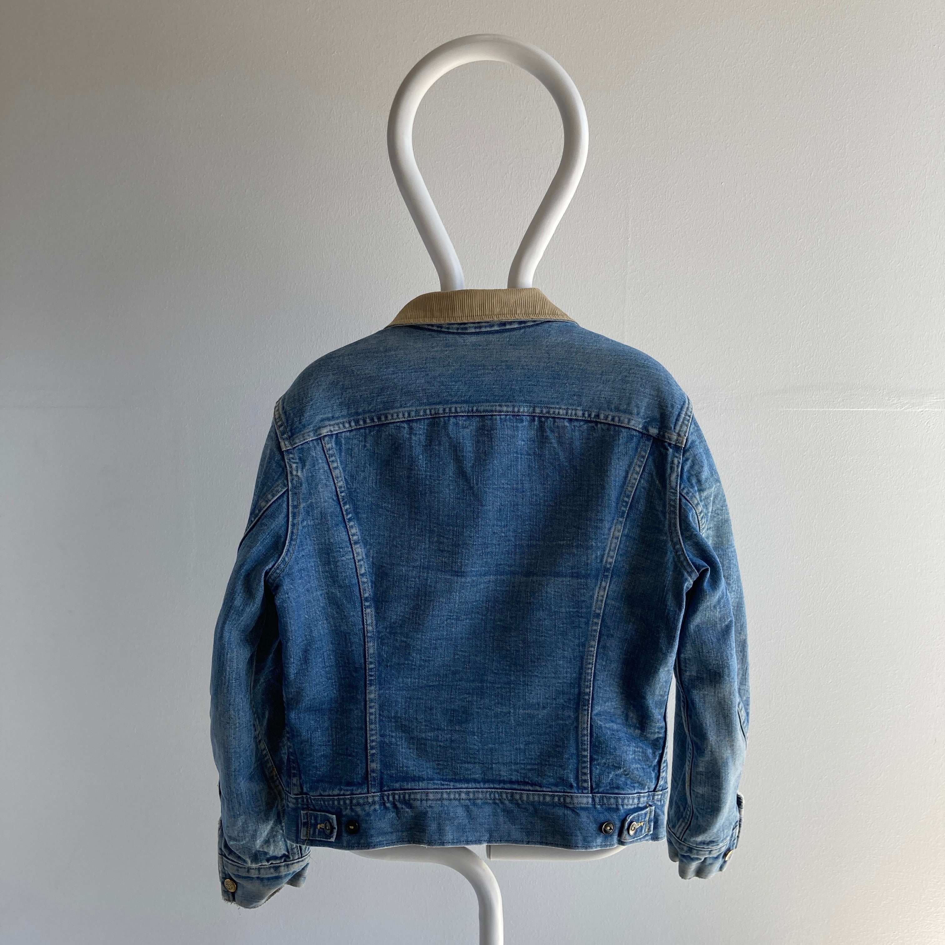 1980s Lee Storm Rider Insulated Denim Jean Jacket with Corduroy Collar