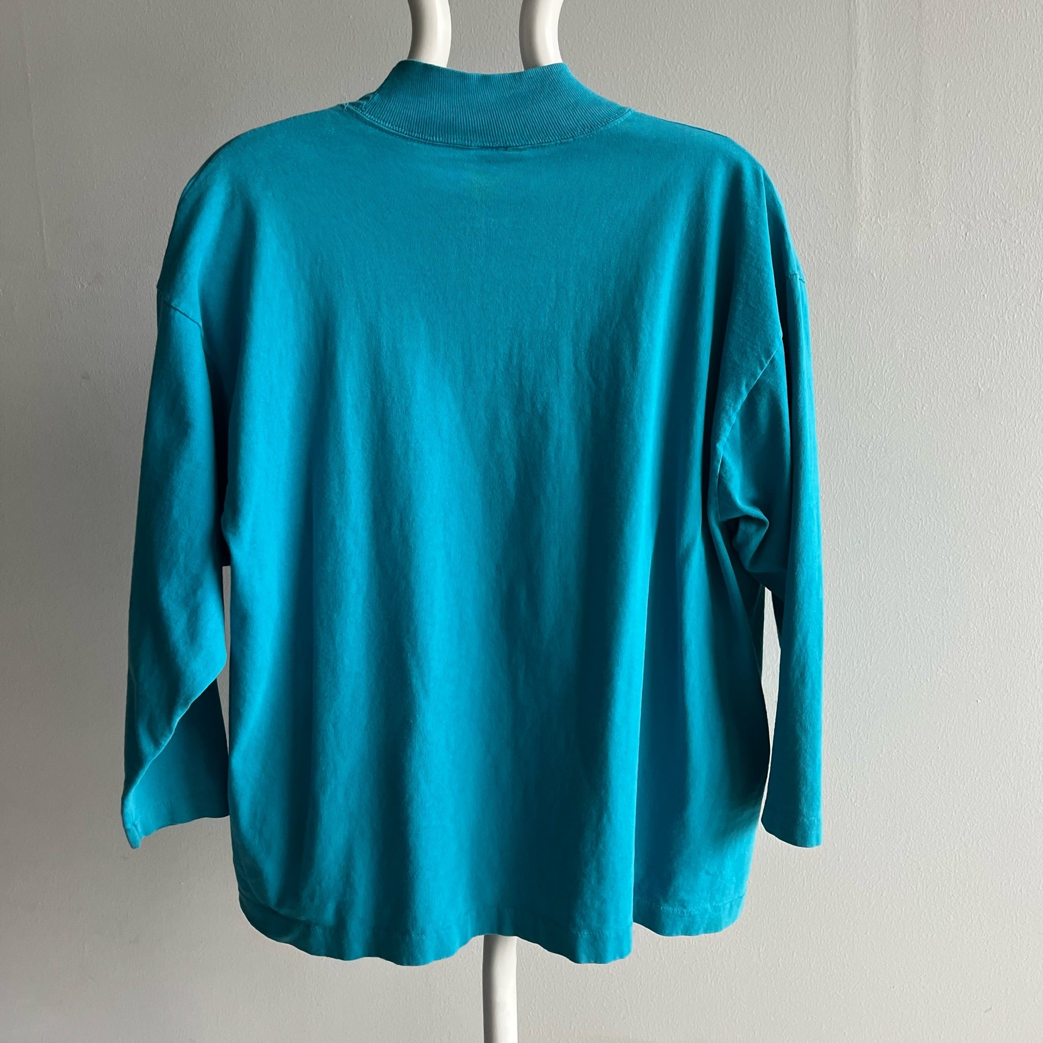 1989 USA Made Guess 3/4 Sleeve Mock Neck T-Shirt - WOW
