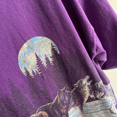 1980/90s Habitat Wrap Around Wolf T-Shirt - IYKYK