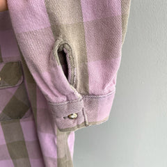 Flanelle de coton lavande et mauve des années 1980