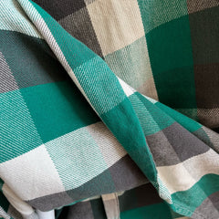 1990s Green and Black Heavyweight Cotton Flannel
