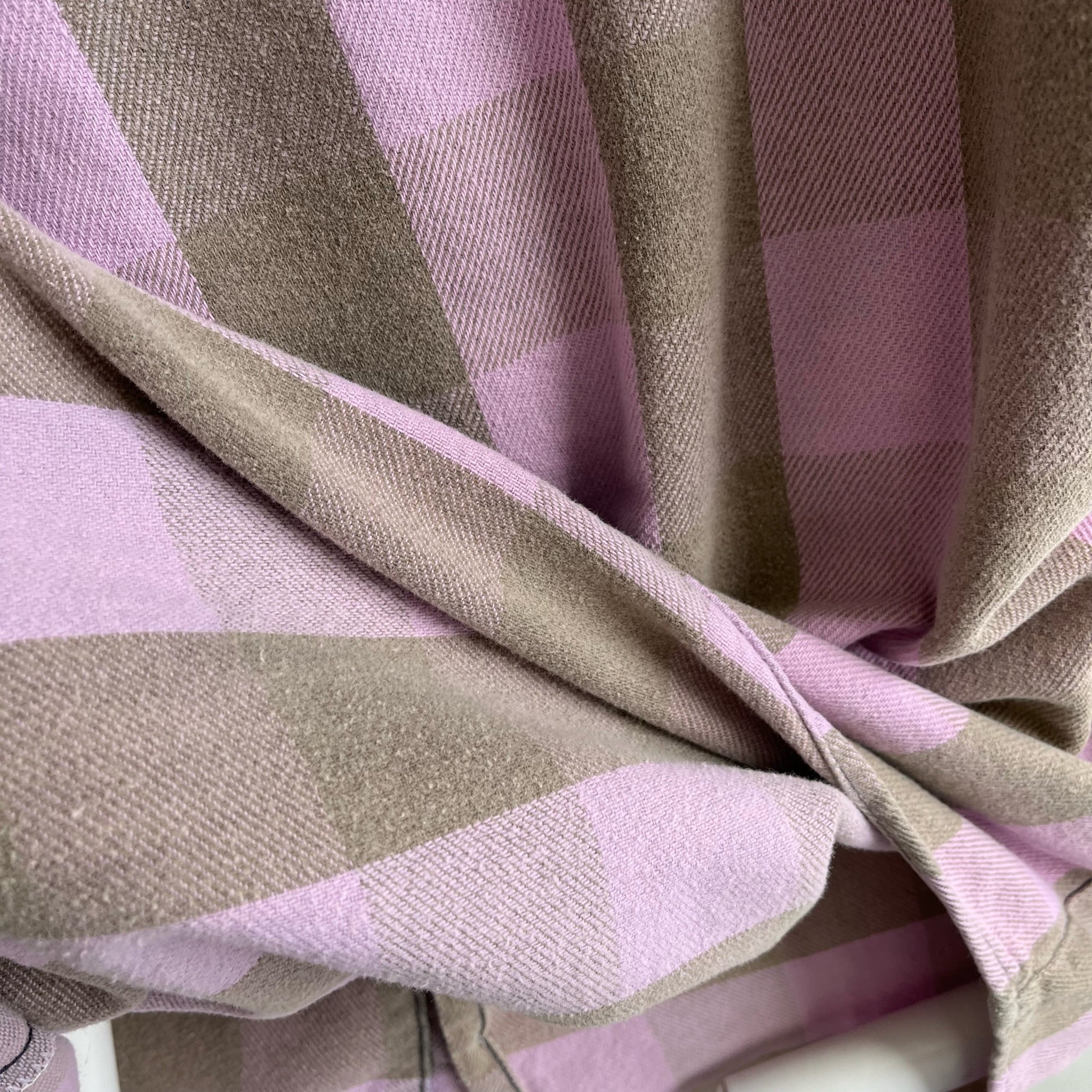 1980s Lavender and Mauve Cotton Flannel