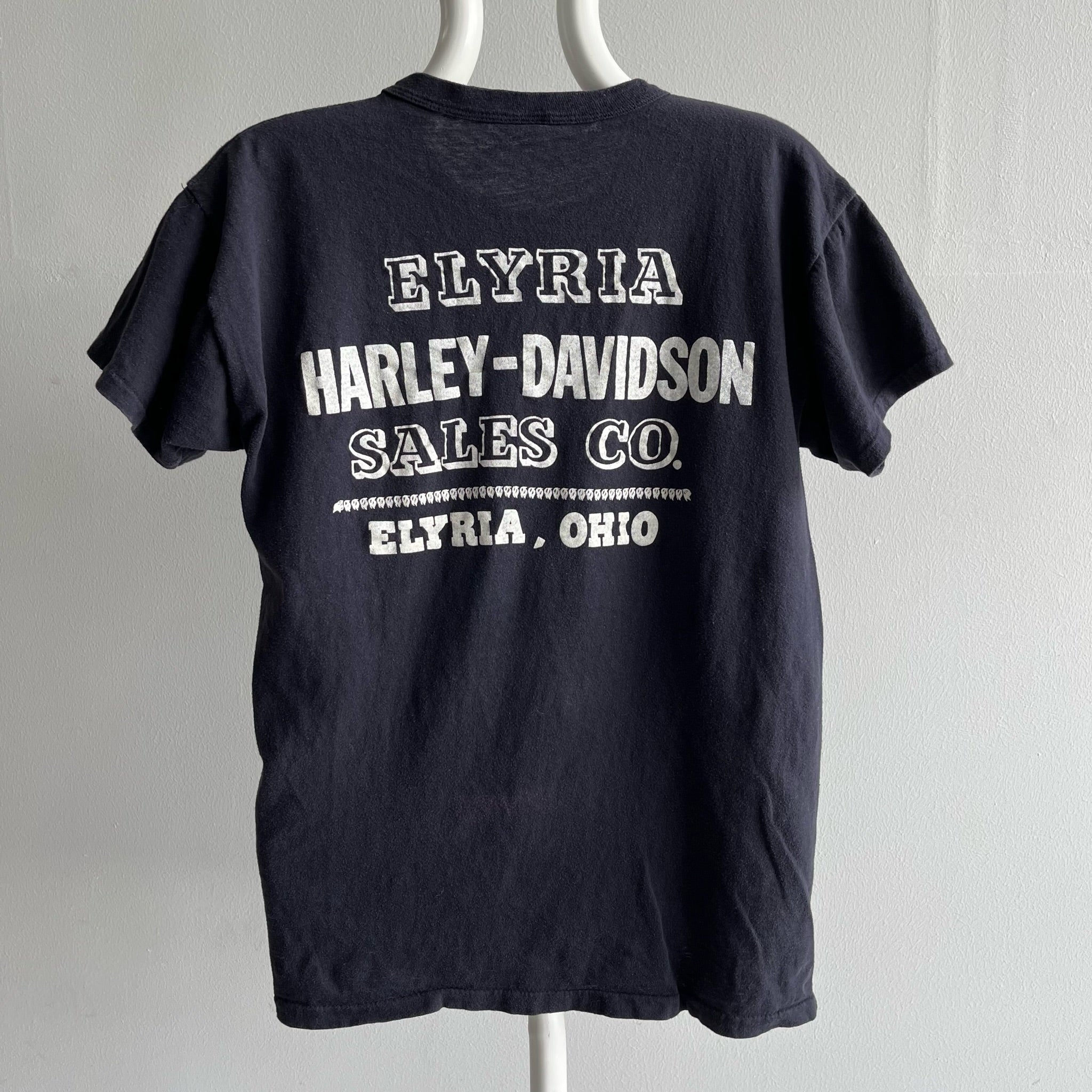 T-shirt Harley doux et délavé des années 1970 - !!!