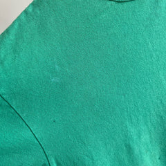 1980s Blank Kelly Green Rolled Neck T-Shirt