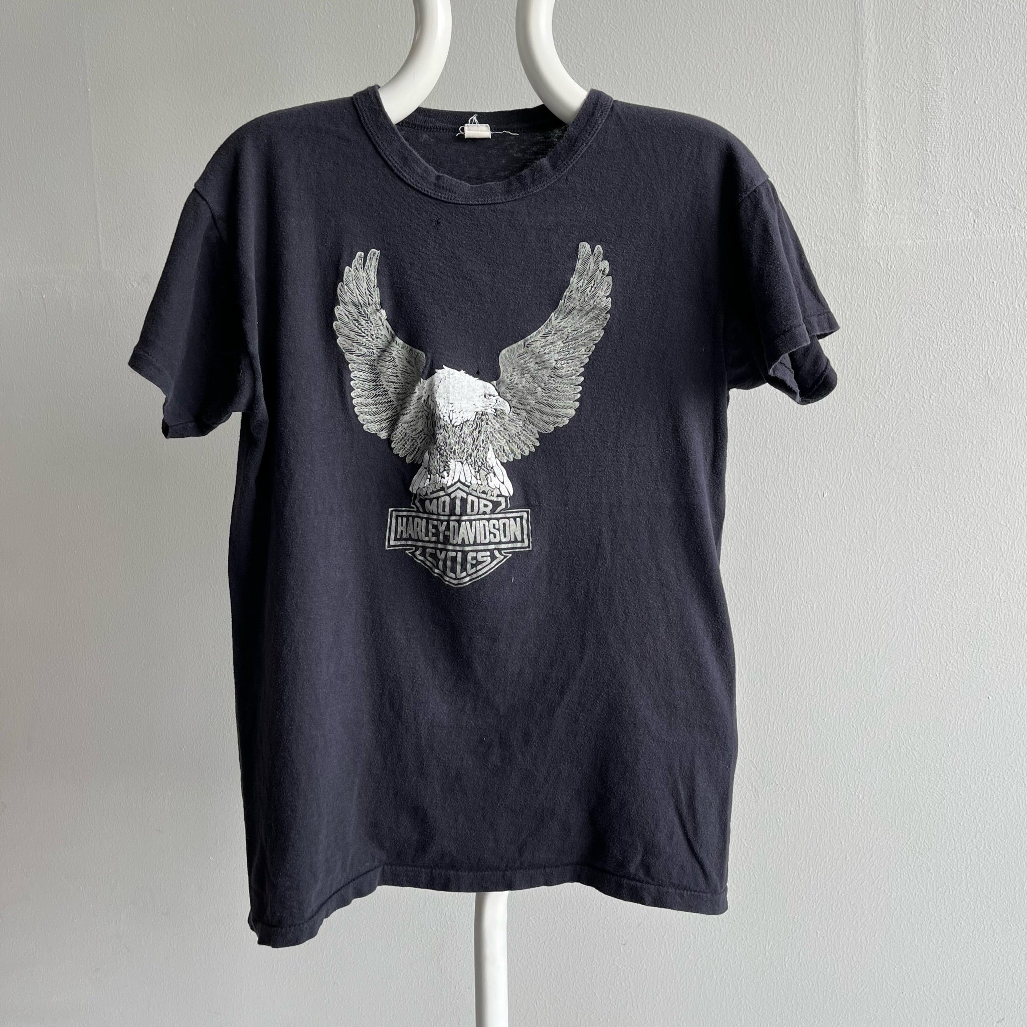 1970s Soft and Faded Harley T-Shirt - !!!