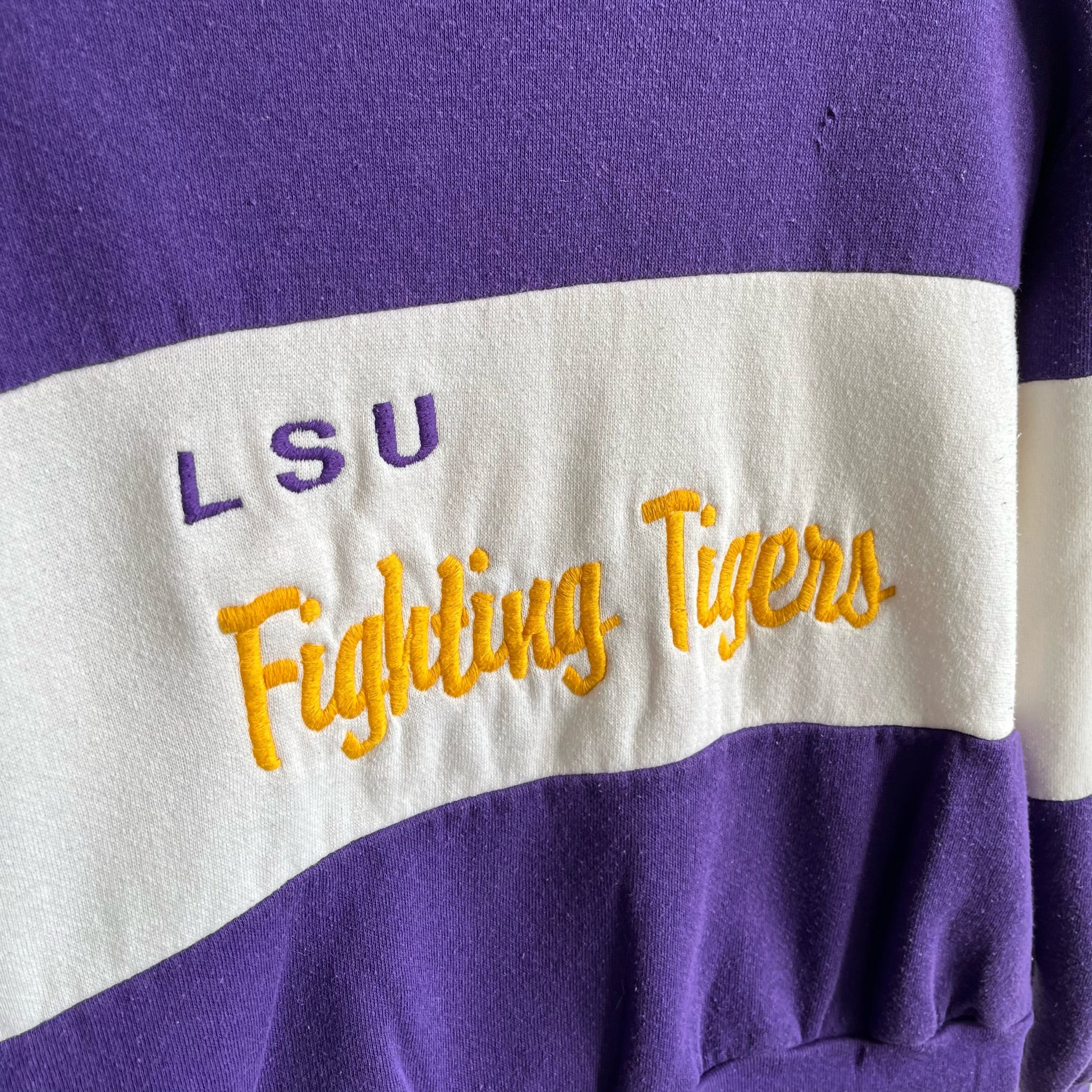 Sweat-shirt à manches bouffantes LSU Tigers des années 1980 - Oh mon Dieu !