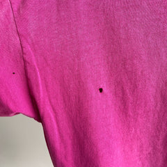 1980s Sun Faded Hot Pink Cotton Selvedge Pocket T-Shirt by Mervyn's !!!