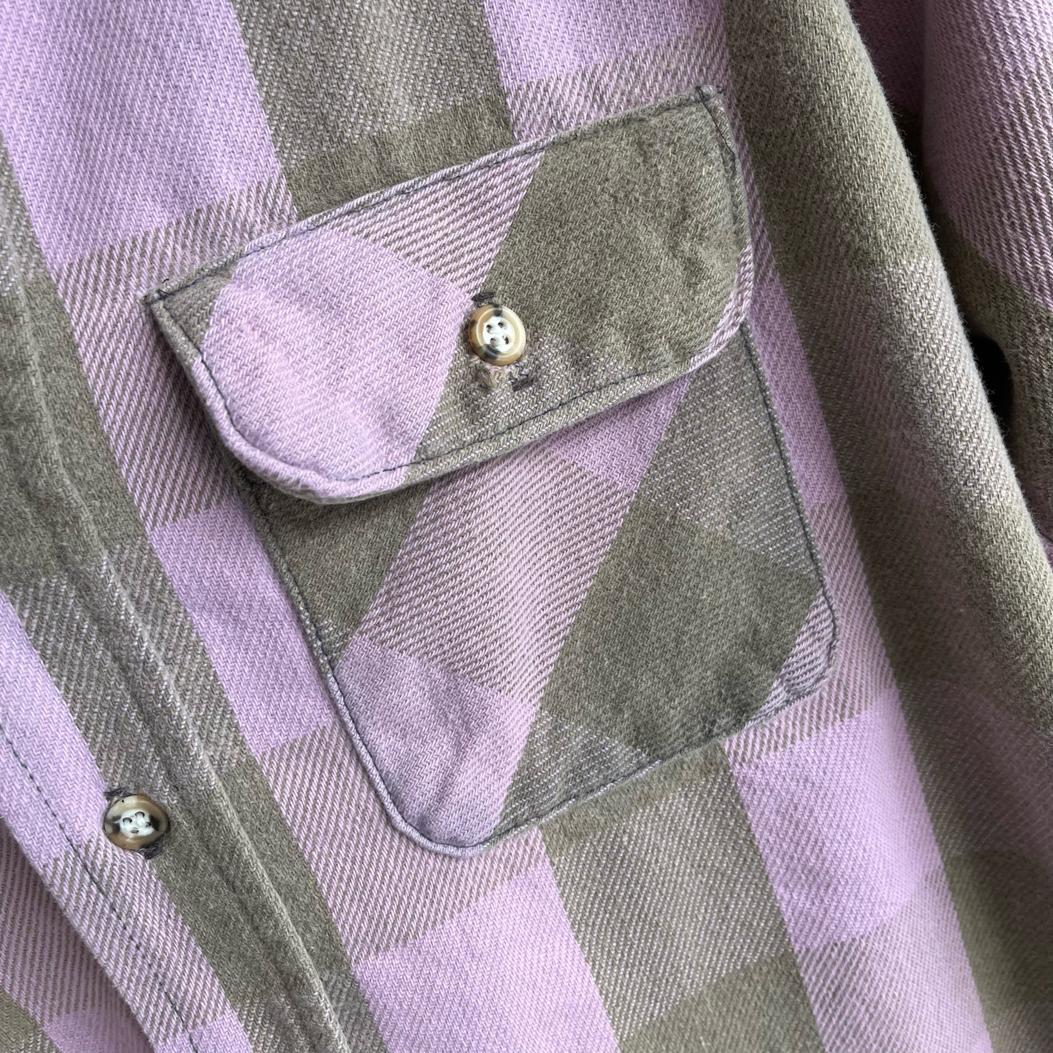 Flanelle de coton lavande et mauve des années 1980