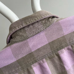 Flanelle de coton lavande et mauve des années 1980