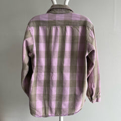 Flanelle de coton lavande et mauve des années 1980