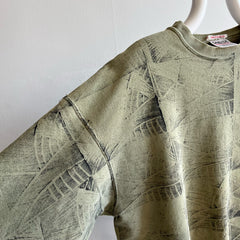 1990s Super Rad Sponge Print Leaf Heavyweight Sweatshirt by Oneita