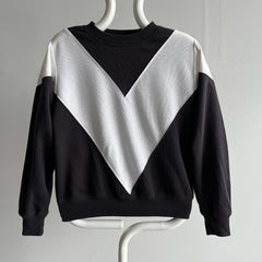 1980s Black and White Colorblock Sweatshirt