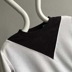 1980s Black and White Colorblock Sweatshirt