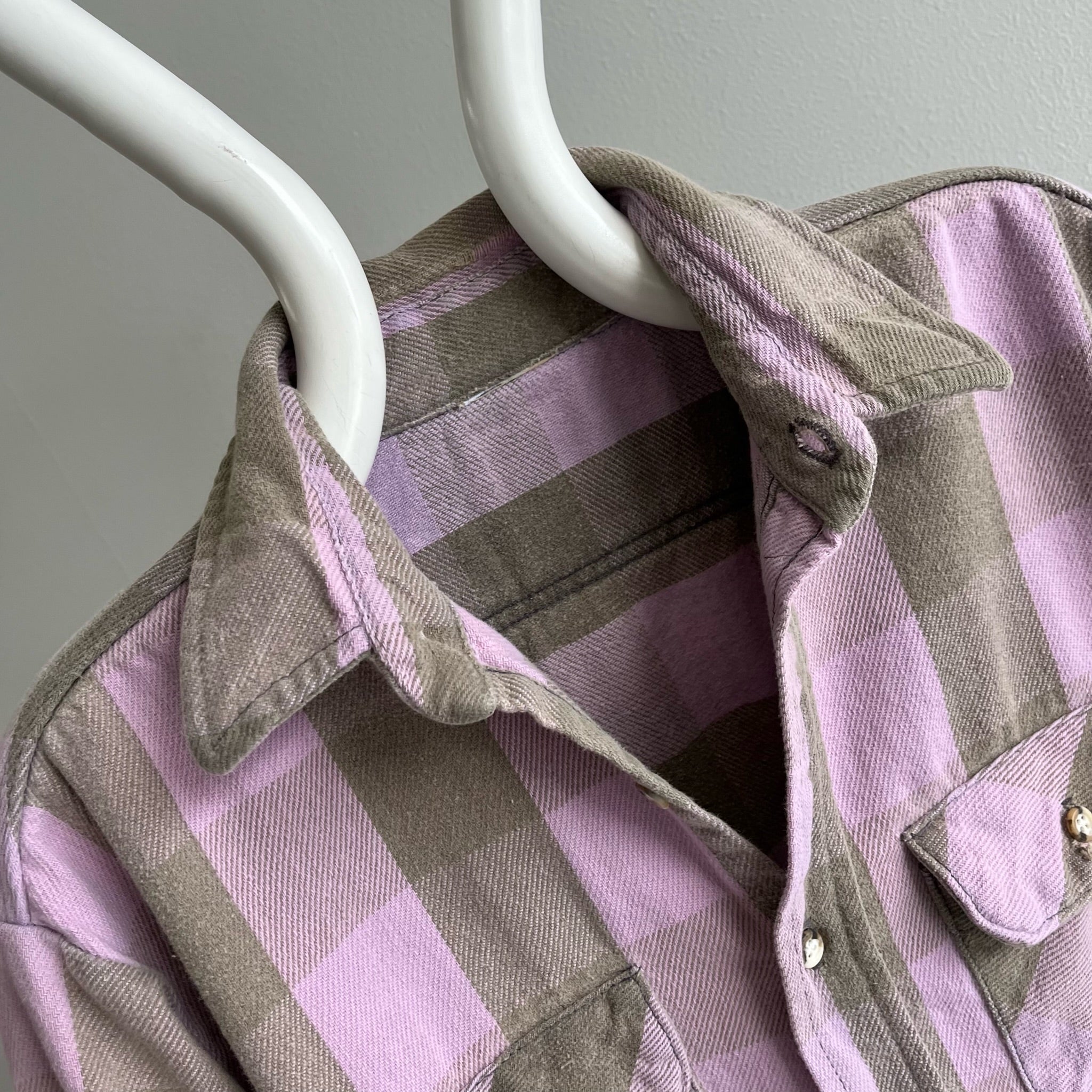 1980s Lavender and Mauve Cotton Flannel