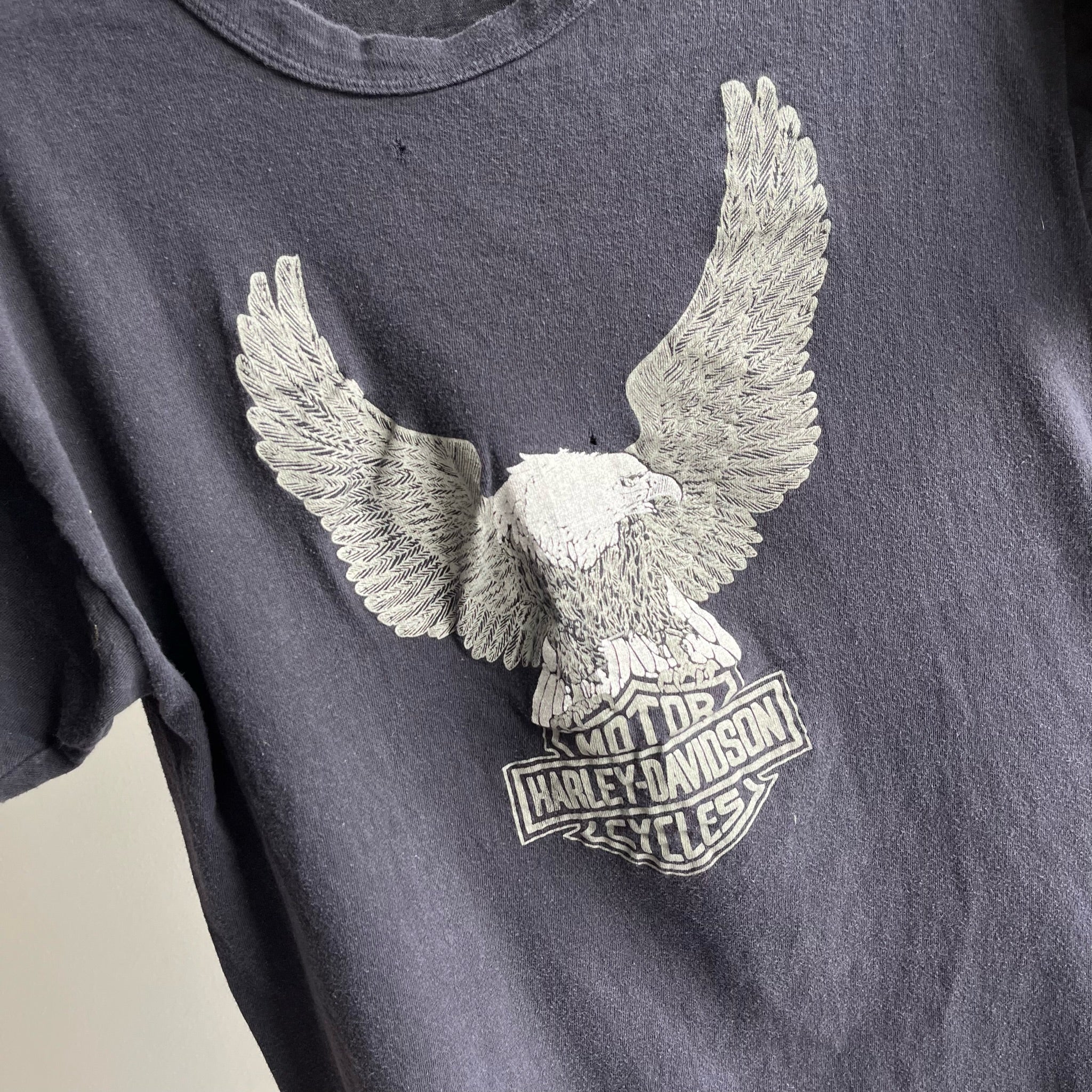 1970s Soft and Faded Harley T-Shirt - !!!
